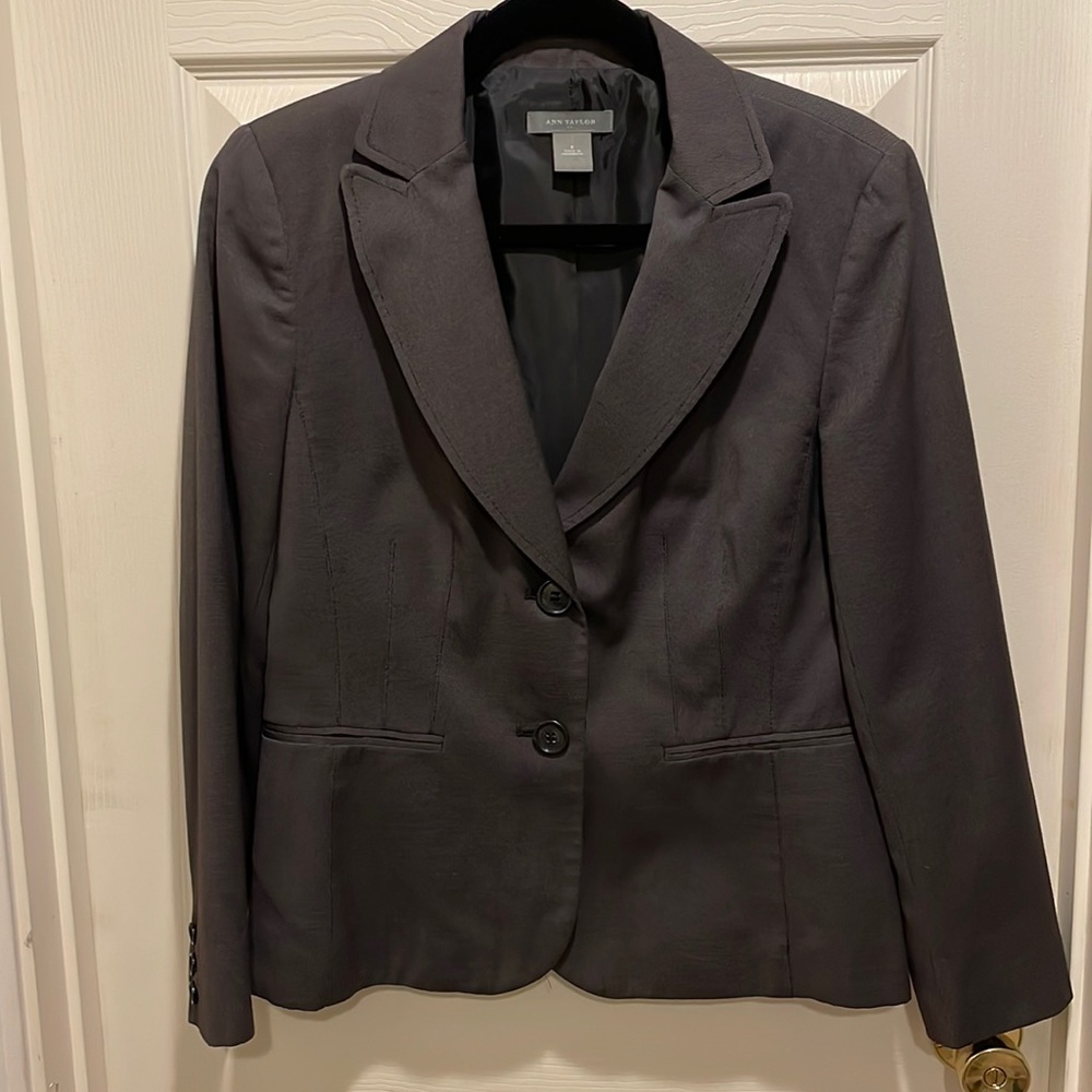 Ann Taylor pin dot two button blazer
